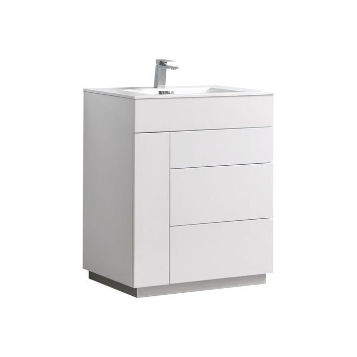 KubeBath | Milano 30" High Glossy White Modern Bathroom Vanity KubeBath - Vanities KubeBath   