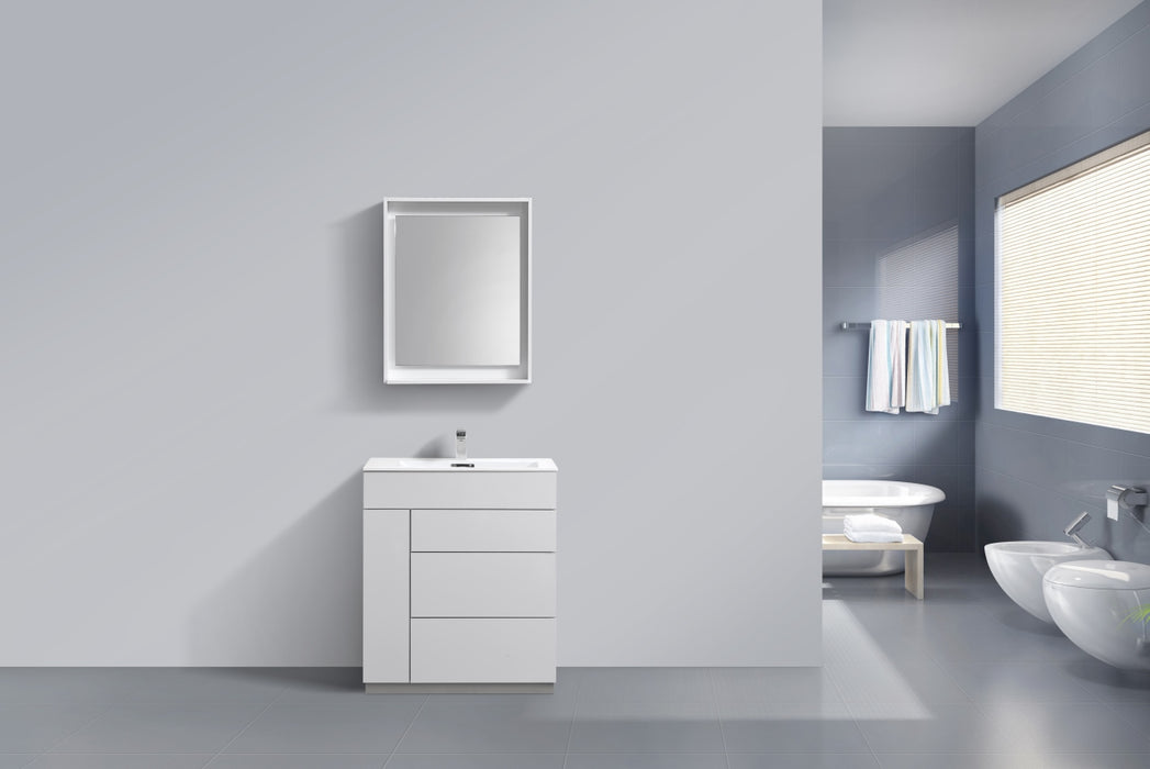 KubeBath | Milano 30" High Glossy White Modern Bathroom Vanity KubeBath - Vanities KubeBath   