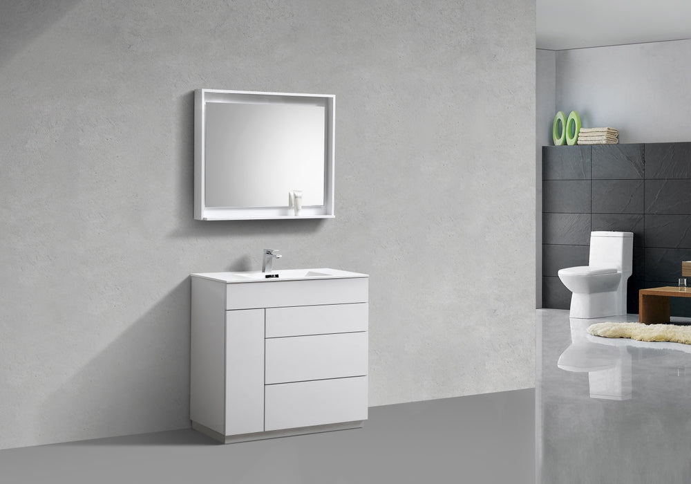 KubeBath | Milano 36" High Glossy White Modern Bathroom Vanity KubeBath - Vanities KubeBath   