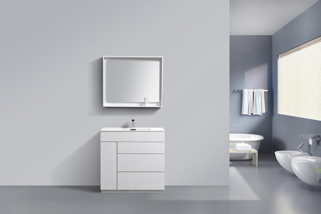 KubeBath | Milano 36" High Glossy White Modern Bathroom Vanity KubeBath - Vanities KubeBath   