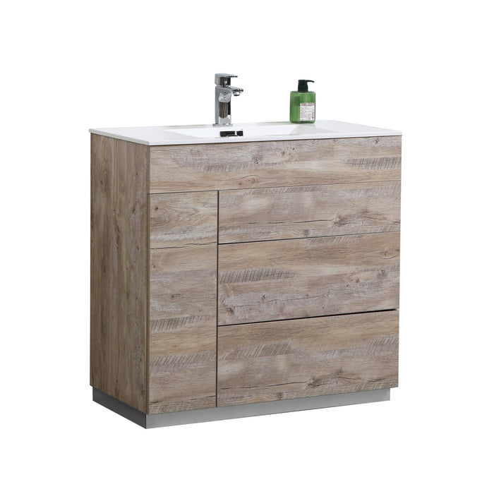 KubeBath | Milano 36" Nature Wood Modern Bathroom Vanity KubeBath - Vanities KubeBath   