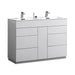 KubeBath | Milano 48" Double Sink High Glossy White Modern Bathroom Vanity KubeBath - Vanities KubeBath   