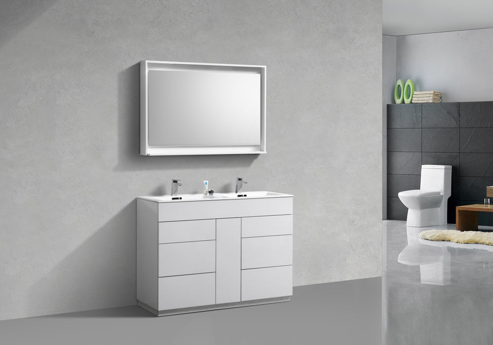 KubeBath | Milano 48" Double Sink High Glossy White Modern Bathroom Vanity KubeBath - Vanities KubeBath   