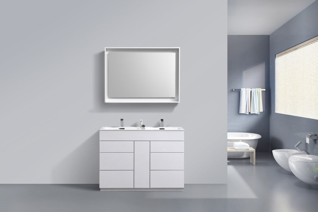 KubeBath | Milano 48" Double Sink High Glossy White Modern Bathroom Vanity KubeBath - Vanities KubeBath   