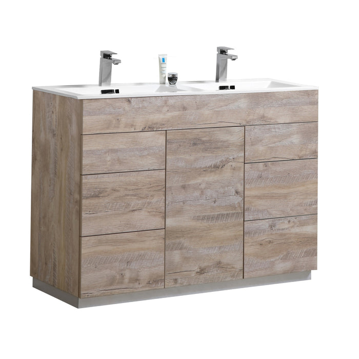 KubeBath | Milano 48" Double Sink Nature Wood Modern Bathroom Vanity KubeBath - Vanities KubeBath   