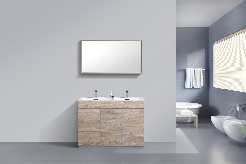 KubeBath | Milano 48" Double Sink Nature Wood Modern Bathroom Vanity KubeBath - Vanities KubeBath   