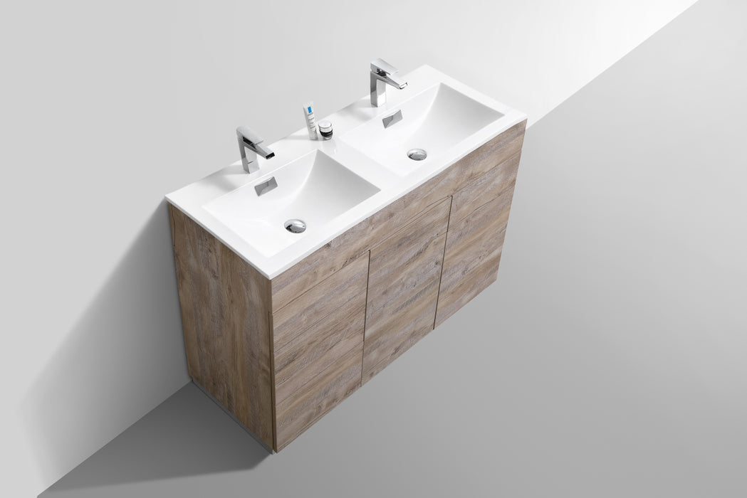 KubeBath | Milano 48" Double Sink Nature Wood Modern Bathroom Vanity KubeBath - Vanities KubeBath   