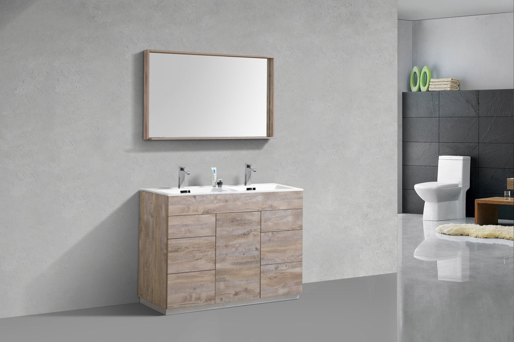 KubeBath | Milano 48" Double Sink Nature Wood Modern Bathroom Vanity KubeBath - Vanities KubeBath   