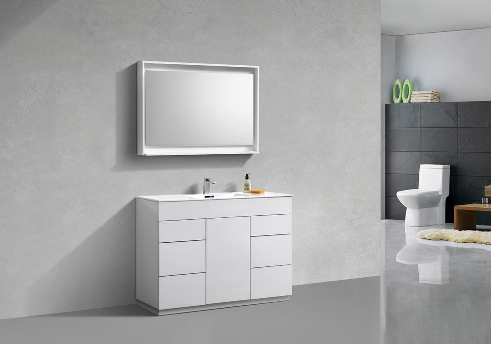 KubeBath | Milano 48" Single Sink High Glossy White Modern Bathroom Vanity KubeBath - Vanities KubeBath   