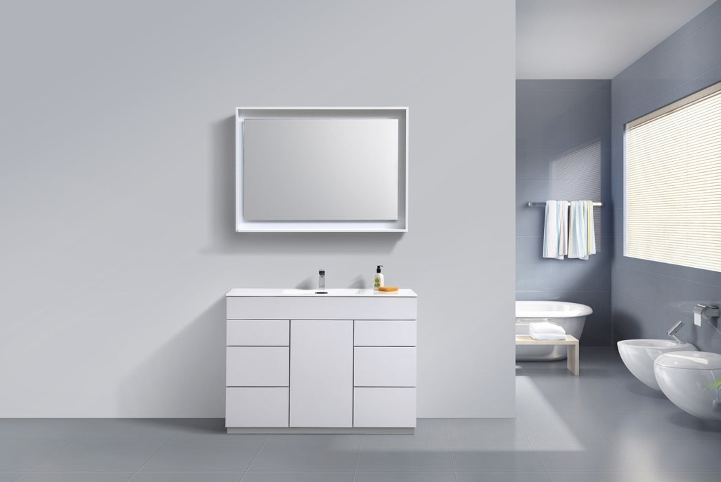 KubeBath | Milano 48" Single Sink High Glossy White Modern Bathroom Vanity KubeBath - Vanities KubeBath   