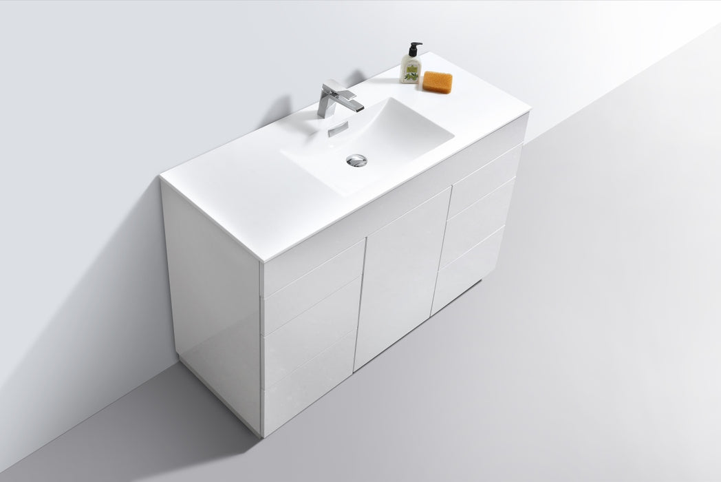 KubeBath | Milano 48" Single Sink High Glossy White Modern Bathroom Vanity KubeBath - Vanities KubeBath   