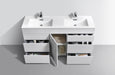 KubeBath | Milano 60" Double Sink High Glossy White Modern Bathroom Vanity KubeBath - Vanities KubeBath   