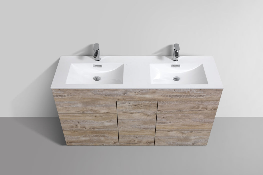 KubeBath | Milano 60"Double Sink Nature Wood Modern Bathroom Vanity KubeBath - Vanities KubeBath   