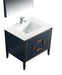 KubeBath | Vetro 36'' Gloss Blue Vanity W/ Quartz Counter Top (Back Splash Free) KubeBath - Vanities KubeBath   