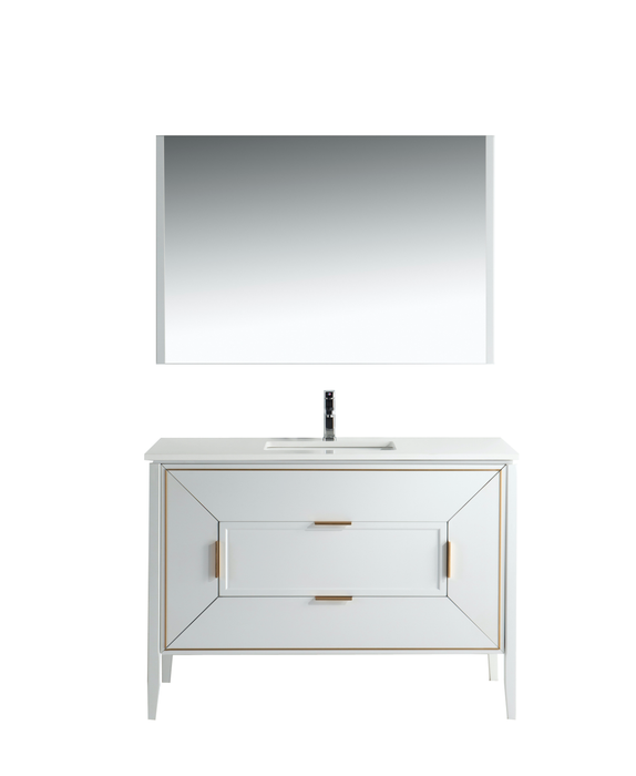 KubeBath | Vetro 60'' Gloss White Vanity W/ Quartz Counter Top (Back Splash Free) KubeBath - Vanities KubeBath   