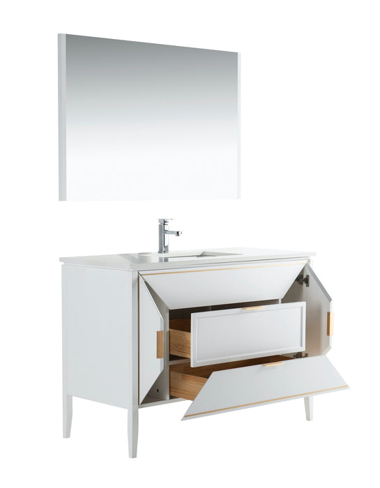 KubeBath | Vetro 60'' Gloss White Vanity W/ Quartz Counter Top (Back Splash Free) KubeBath - Vanities KubeBath   