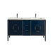 KubeBath | Vetro 60'' Gloss Blue Vanity W/ Quartz Counter Top (Back Splash Free) KubeBath - Vanities KubeBath   