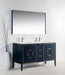 KubeBath | Vetro 60'' Gloss Blue Vanity W/ Quartz Counter Top (Back Splash Free) KubeBath - Vanities KubeBath   