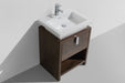 KubeBath | Levi 24" Rose Wood Modern Bathroom Vanity w/ Cubby Hole KubeBath - Vanities KubeBath   