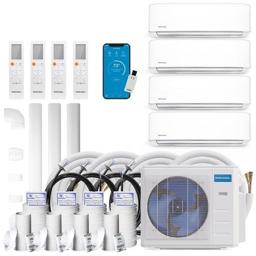 MRCOOL DIY Mini Split | 36K BTU 4-Zone (9K+9K+9K+9K) Full Set MRCOOL DIY Mini-Split MRCOOL 16' Line Set  