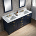 Water Creation | Madison 72" Double Sink Carrara White Marble Vanity In Monarch Blue Water Creation - Vanity Water Creation No Mirror Waterfall Faucet 