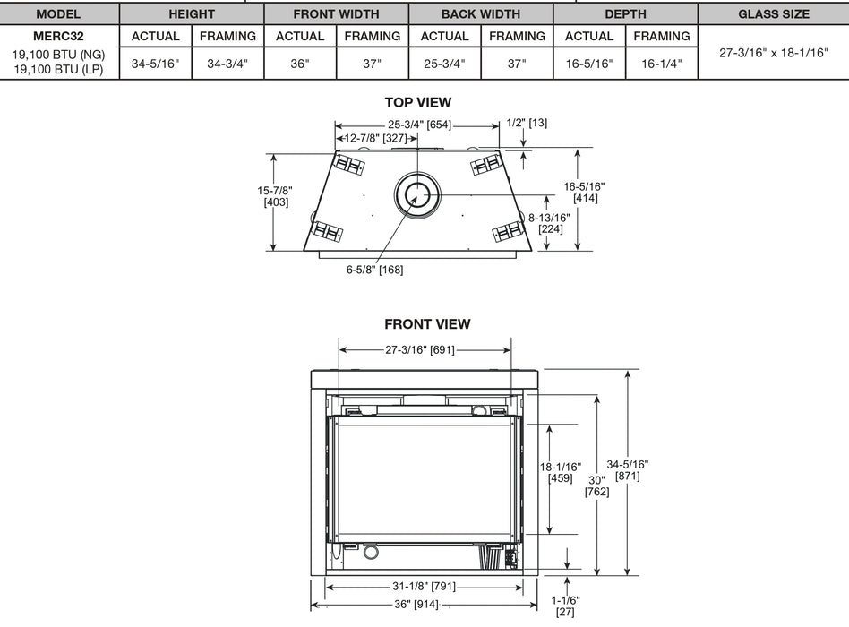 Majestic | Mercury 32" Direct Vent Gas Fireplace Majestic - Fireplace Majestic   