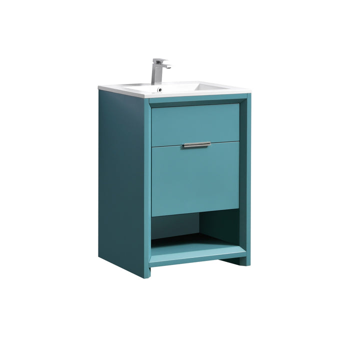 KubeBath | Nudo 24" Modern bathroom Vanity in Teal Green Finish KubeBath - Vanities KubeBath   