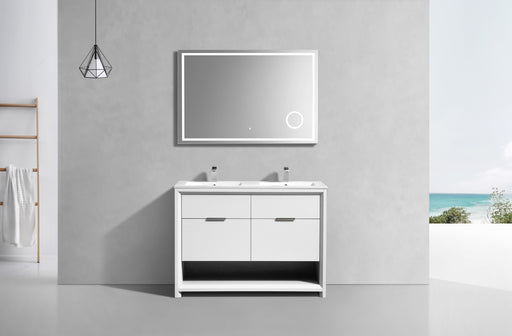 KubeBath | Nudo 48" Double Sink Modern bathroom Vanity in Gloss White Finish KubeBath - Vanities KubeBath   