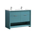 KubeBath | Nudo 48" Double Sink Modern bathroom Vanity in Teal Green Finish KubeBath - Vanities KubeBath   