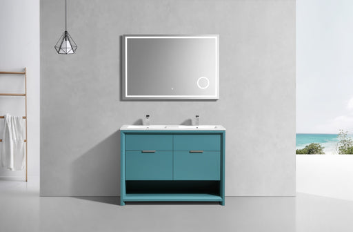 KubeBath | Nudo 48" Double Sink Modern bathroom Vanity in Teal Green Finish KubeBath - Vanities KubeBath   