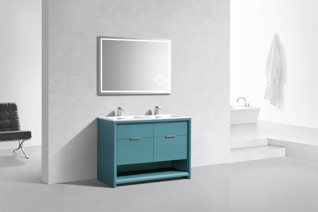 KubeBath | Nudo 48" Double Sink Modern bathroom Vanity in Teal Green Finish KubeBath - Vanities KubeBath   