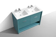 KubeBath | Nudo 48" Double Sink Modern bathroom Vanity in Teal Green Finish KubeBath - Vanities KubeBath   