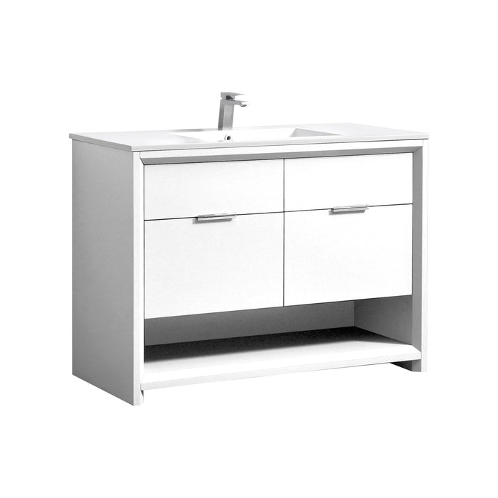 KubeBath | Nudo 48" Single Sink Modern bathroom Vanity in Gloss White Finish KubeBath - Vanities KubeBath   