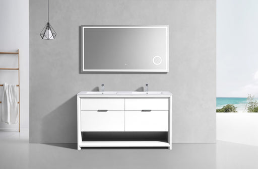 KubeBath | Nudo 60" Double Sink Modern bathroom Vanity in Gloss White Finish KubeBath - Vanities KubeBath   