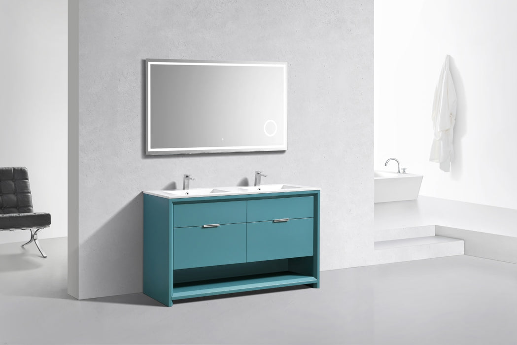 KubeBath | Nudo 60" Double Sink Modern bathroom Vanity in Teal Green Finish KubeBath - Vanities KubeBath   