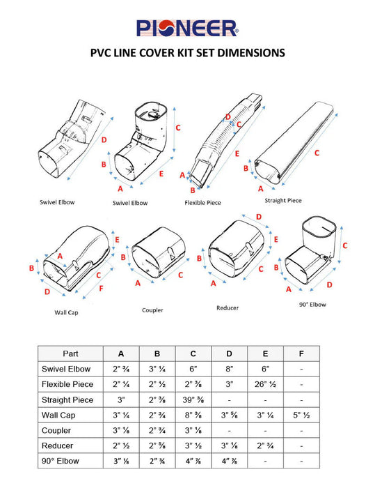 Pioneer | Decorative PVC Line Cover Kit for Mini Split Air Conditioners & Heat Pumps