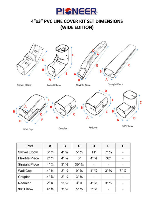 Pioneer | Decorative PVC Line Cover Kit for Mini Split Air Conditioners & Heat Pumps