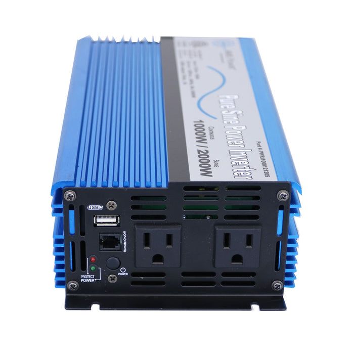 Aims Power | 1000 Watt Pure Sine Power Inverter w/ USB Port & Remote Port | PWRI100012120S Aims Power - Pure Sine Wave Inverter Aims Power   