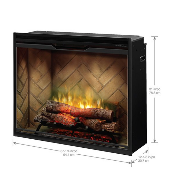 Dimplex | 36" Revillusion Portrait Built In Electric Fireplace in Herringbone with Glass Dimplex Dimplex   