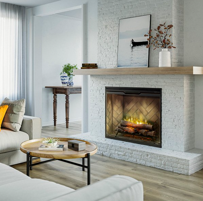 Dimplex | 36" Revillusion Portrait Built In Electric Fireplace in Herringbone with Glass Dimplex Dimplex   