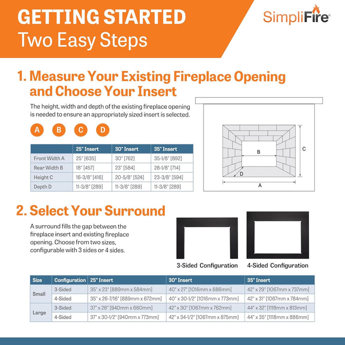 Simplifire | Small surround, 35" x 23" Simplifire - Electric Fireplace Accessories Simplifire   