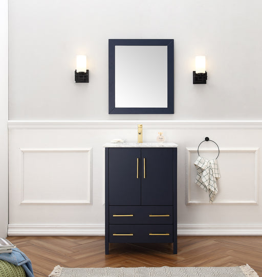 Legion Furniture | 24" Blue Solid Wood Sink Vanity With Mirror Legion Furniture Legion Furniture   