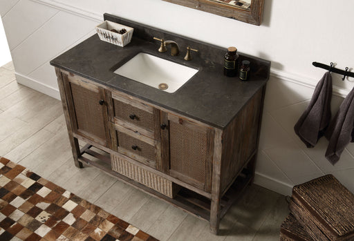 Legion Furniture | 48" Solid Wood Sink Vanity With Moon Stone Top-No Faucet Legion Furniture Legion Furniture   