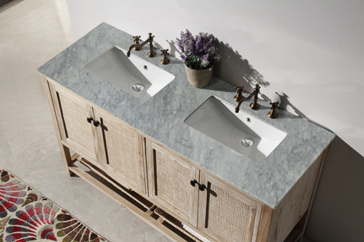 Legion Furniture | 60" Solid Wood Sink Vanity With Marble Top-No Faucet Legion Furniture Legion Furniture   