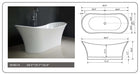 Legion Furniture | 68.9" White Matt Solid Surface Tub - No Faucet | WJ8614-W Legion Furniture Legion Furniture   
