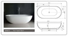 Legion Furniture | 70.1" White Matt Solid Surface Tub - No Faucet | WJ8619-W Legion Furniture Legion Furniture   