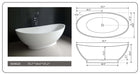 Legion Furniture | 70.7" White Matt Solid Surface Tub - No Faucet | WJ8620-W Legion Furniture Legion Furniture   