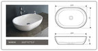 Legion Furniture | 22.8" White Matt Solid Surface Bowl - No Faucet | WJ9034-W Legion Furniture Legion Furniture   