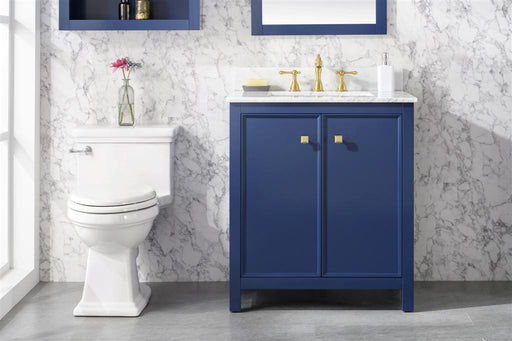 Legion Furniture | 30" Blue Finish Sink Vanity Cabinet With Carrara White Top | WLF2130-B Legion Furniture Legion Furniture   