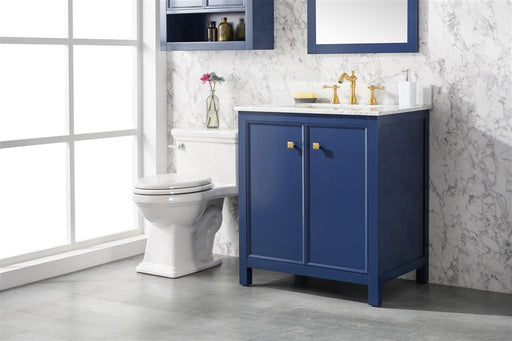 Legion Furniture | 30" Blue Finish Sink Vanity Cabinet With Carrara White Top | WLF2130-B Legion Furniture Legion Furniture   